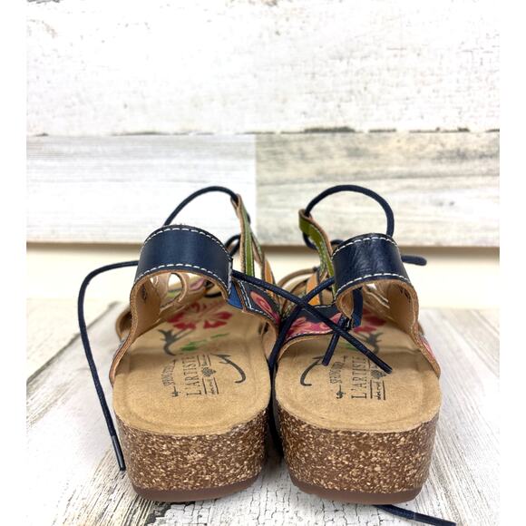 L’Artiste Women’s 10 Spring Step Loma Multicolor Leather Lace Strappy Sandal NEW - Picture 3 of 9